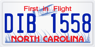 NC license plate DIB1558