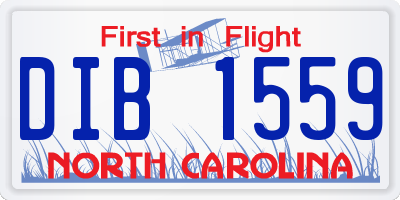 NC license plate DIB1559