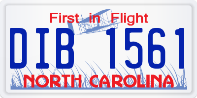 NC license plate DIB1561