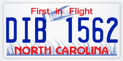 NC license plate DIB1562