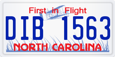 NC license plate DIB1563
