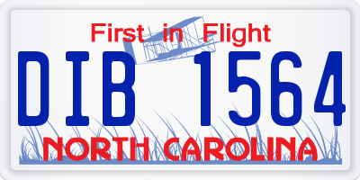 NC license plate DIB1564