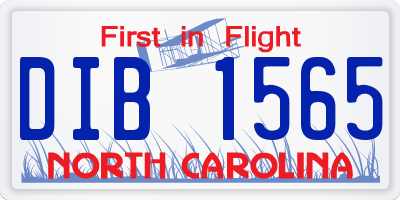 NC license plate DIB1565
