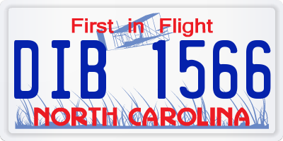 NC license plate DIB1566