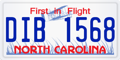 NC license plate DIB1568