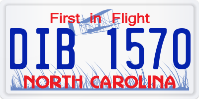 NC license plate DIB1570