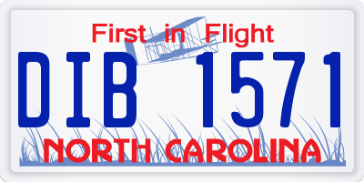 NC license plate DIB1571