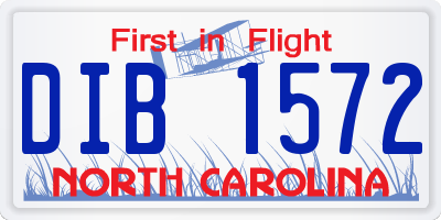 NC license plate DIB1572
