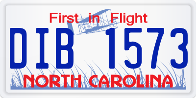 NC license plate DIB1573