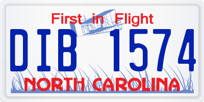 NC license plate DIB1574