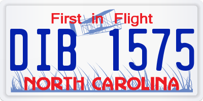 NC license plate DIB1575