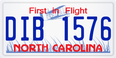 NC license plate DIB1576