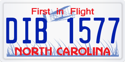 NC license plate DIB1577