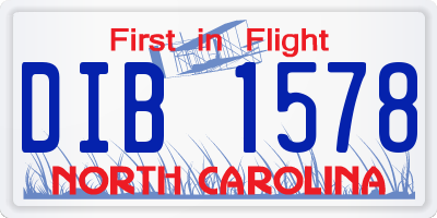 NC license plate DIB1578