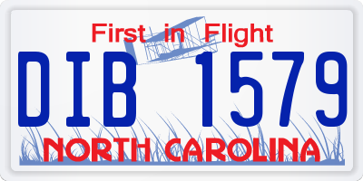NC license plate DIB1579
