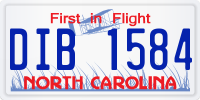 NC license plate DIB1584