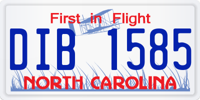 NC license plate DIB1585