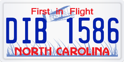 NC license plate DIB1586