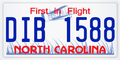 NC license plate DIB1588