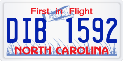 NC license plate DIB1592