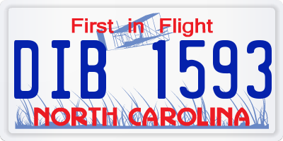 NC license plate DIB1593