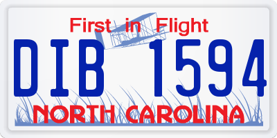 NC license plate DIB1594