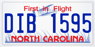 NC license plate DIB1595