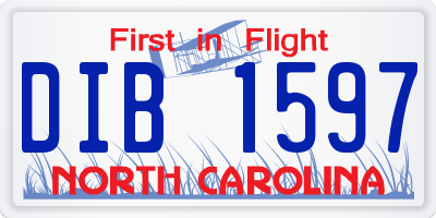 NC license plate DIB1597