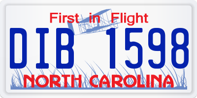 NC license plate DIB1598