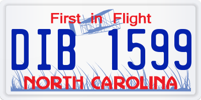 NC license plate DIB1599