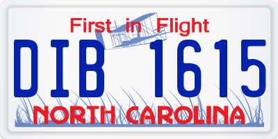 NC license plate DIB1615