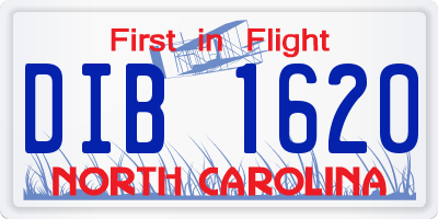 NC license plate DIB1620