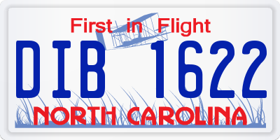 NC license plate DIB1622
