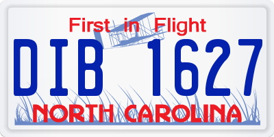 NC license plate DIB1627