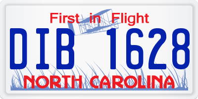 NC license plate DIB1628