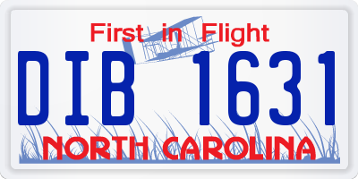 NC license plate DIB1631