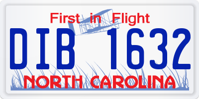 NC license plate DIB1632