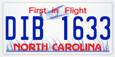 NC license plate DIB1633