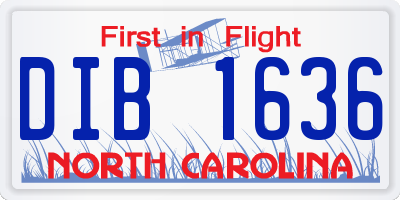 NC license plate DIB1636