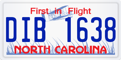 NC license plate DIB1638