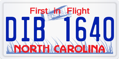 NC license plate DIB1640