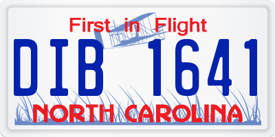 NC license plate DIB1641