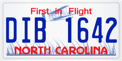 NC license plate DIB1642