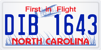 NC license plate DIB1643