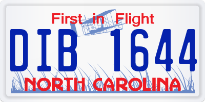 NC license plate DIB1644