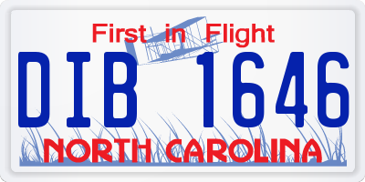 NC license plate DIB1646