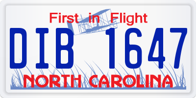 NC license plate DIB1647