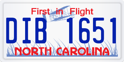 NC license plate DIB1651