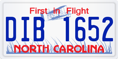 NC license plate DIB1652