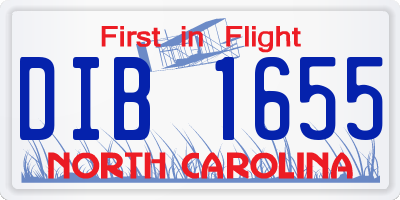 NC license plate DIB1655
